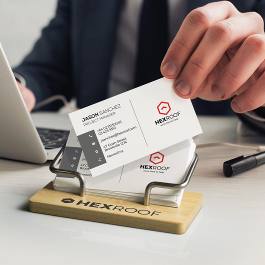 Bamboo Business Card Stands Feature